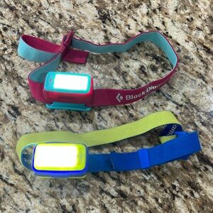 Set of Black Diamond Red & Blue Headlamps